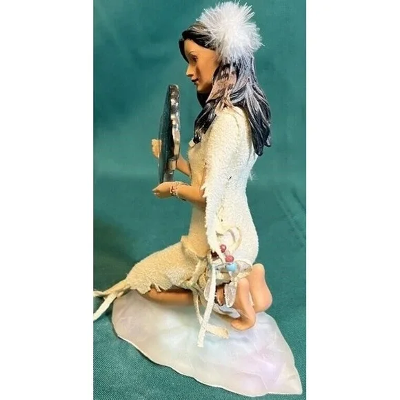 Ashton Drake Mystic Vision of Truth Native American Woman Wolf Figurine - Picture 2 of 7
